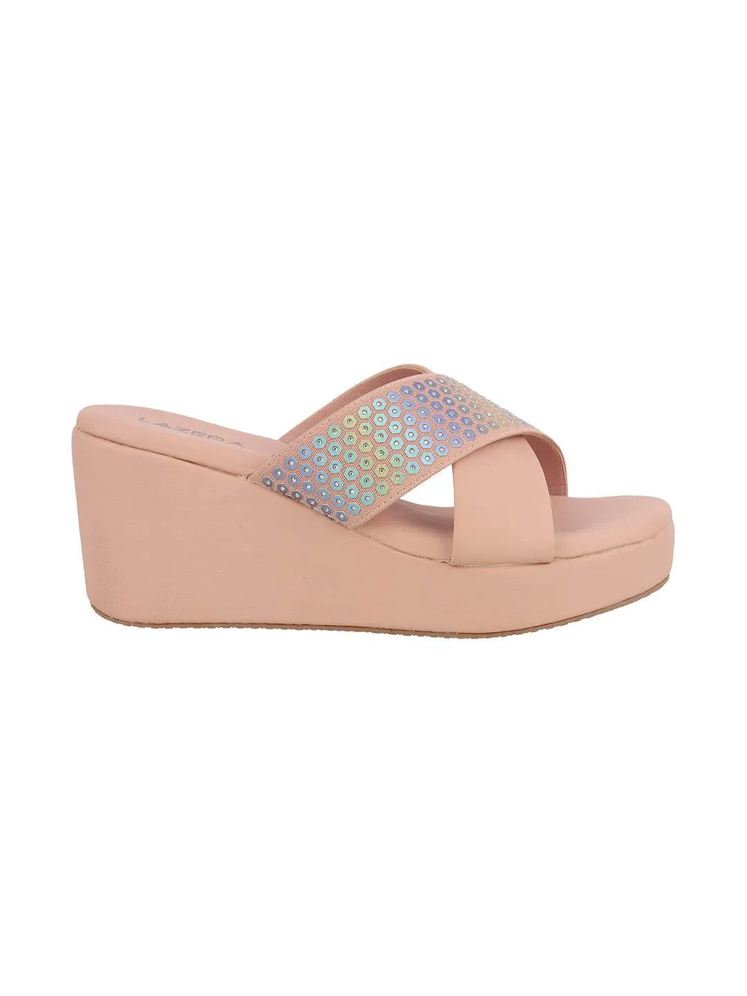 Sandals Dress Women's Holographic Strap Wedge Sandals (1521)