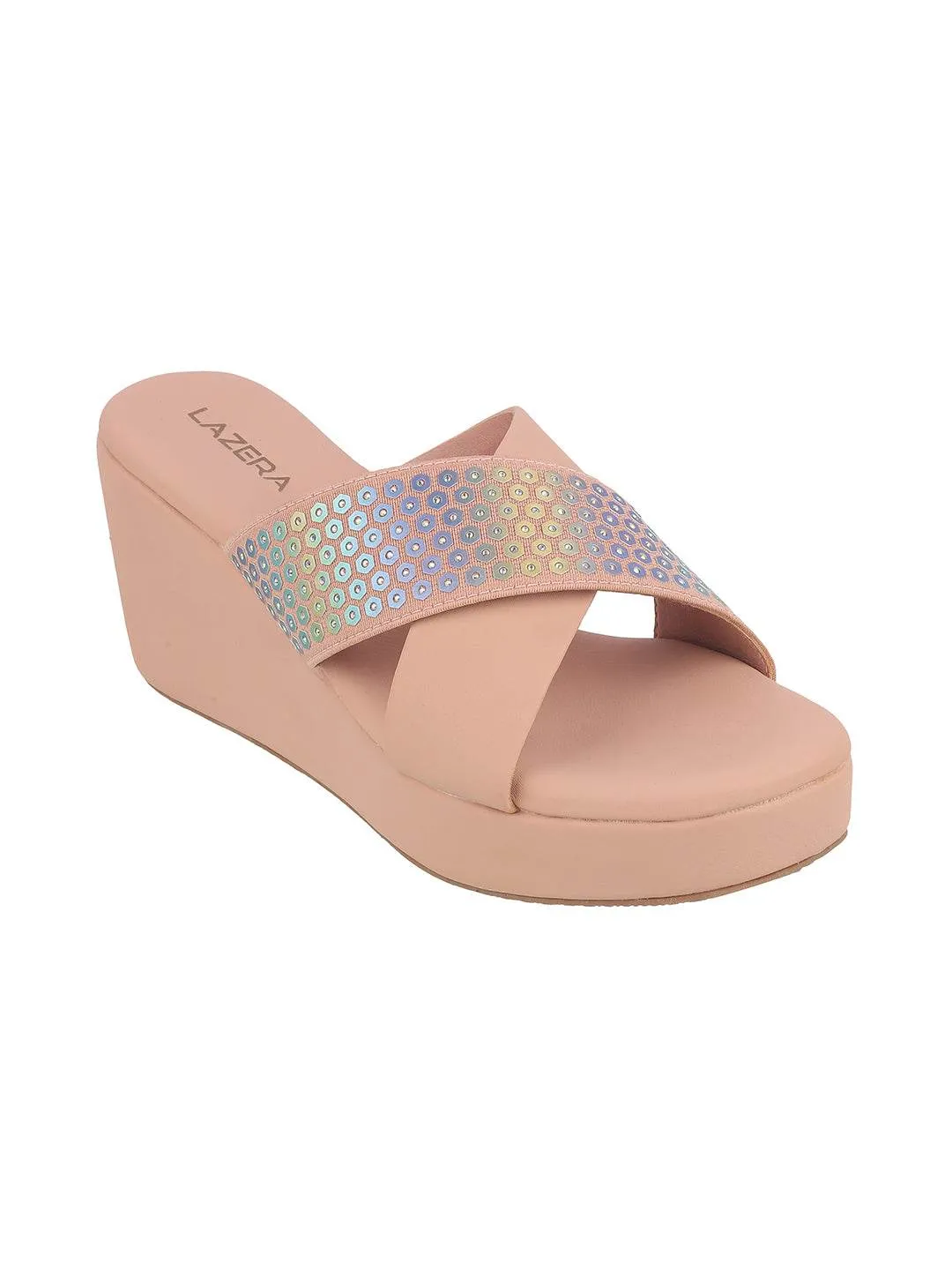 Patent Sandals Women's Holographic Strap Wedge Sandals (1521)