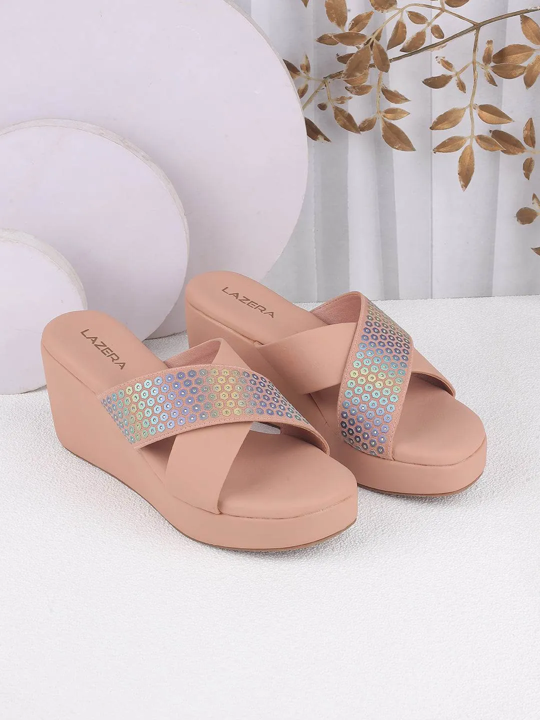 Women's Holographic Strap Wedge Sandals (1521)