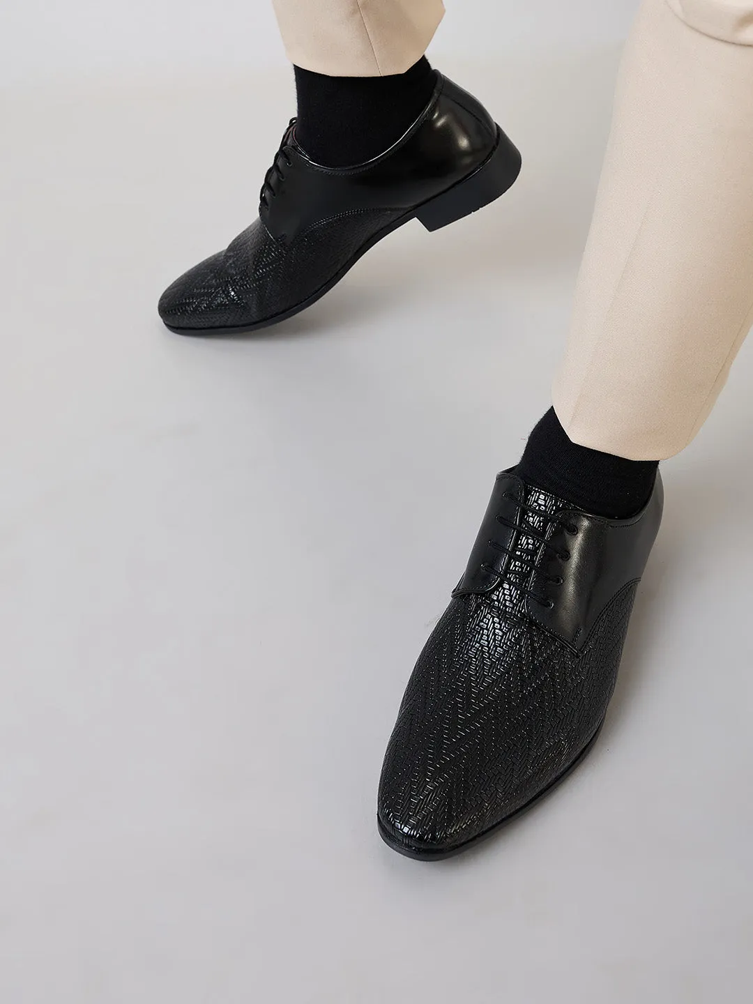 Dress Shoes Rack Regal Black Men Formal Textured Leather Lace Ups