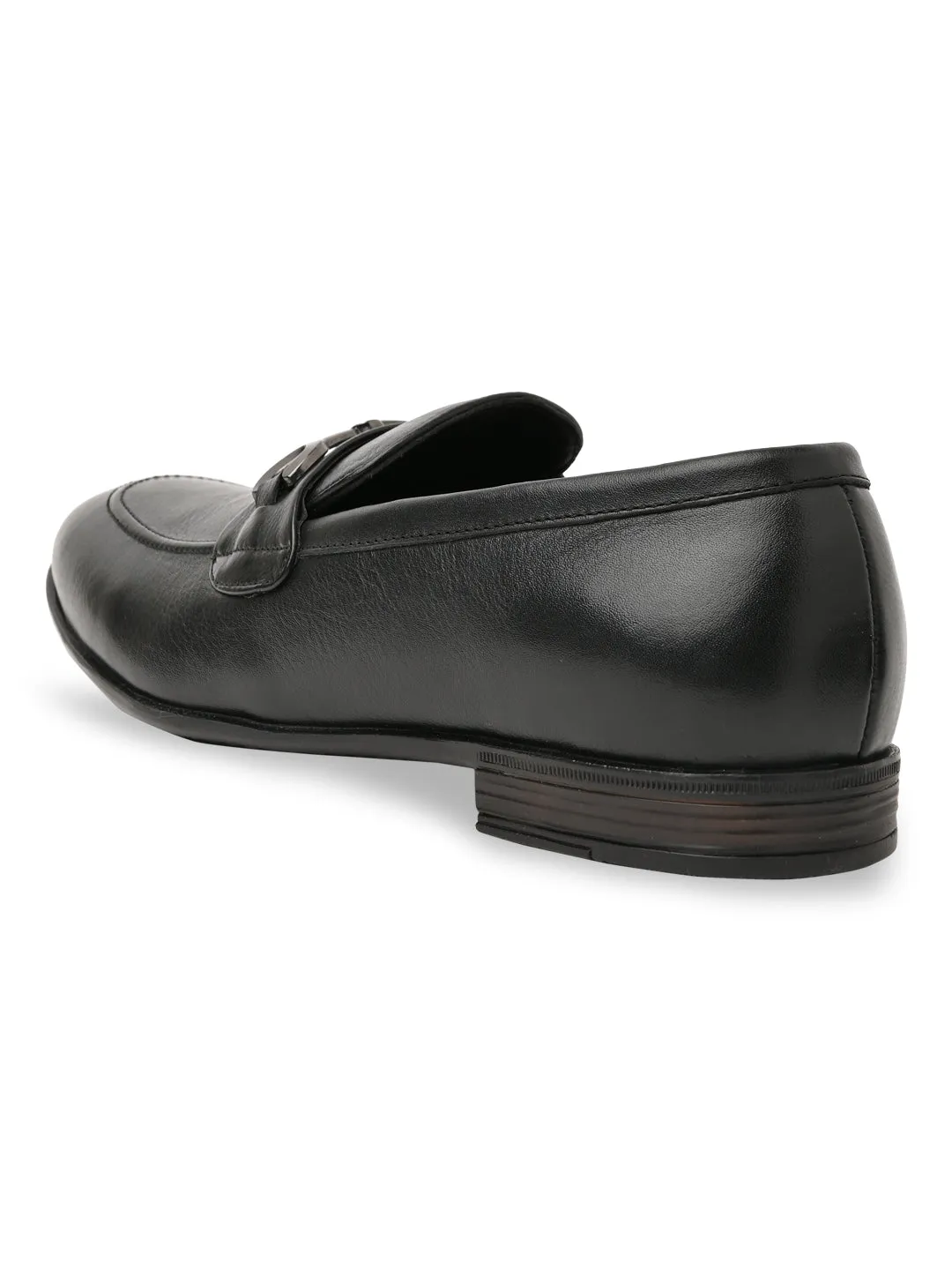 Regal Black Men Leather Buckled Slip Ons Composite Slip On Work Boots