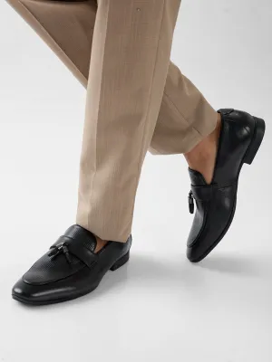 Regal Black Men Textured Leather Tasseled Formal Slip Ons Kate Spade Slip On