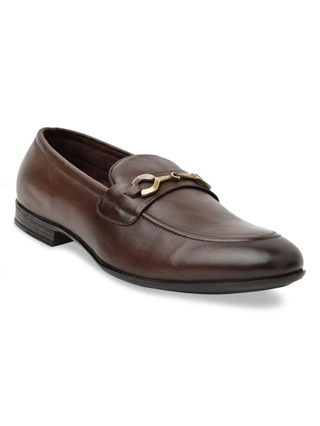 Tennis Slip Ons Regal Brown Men Leather Buckled Slip Ons