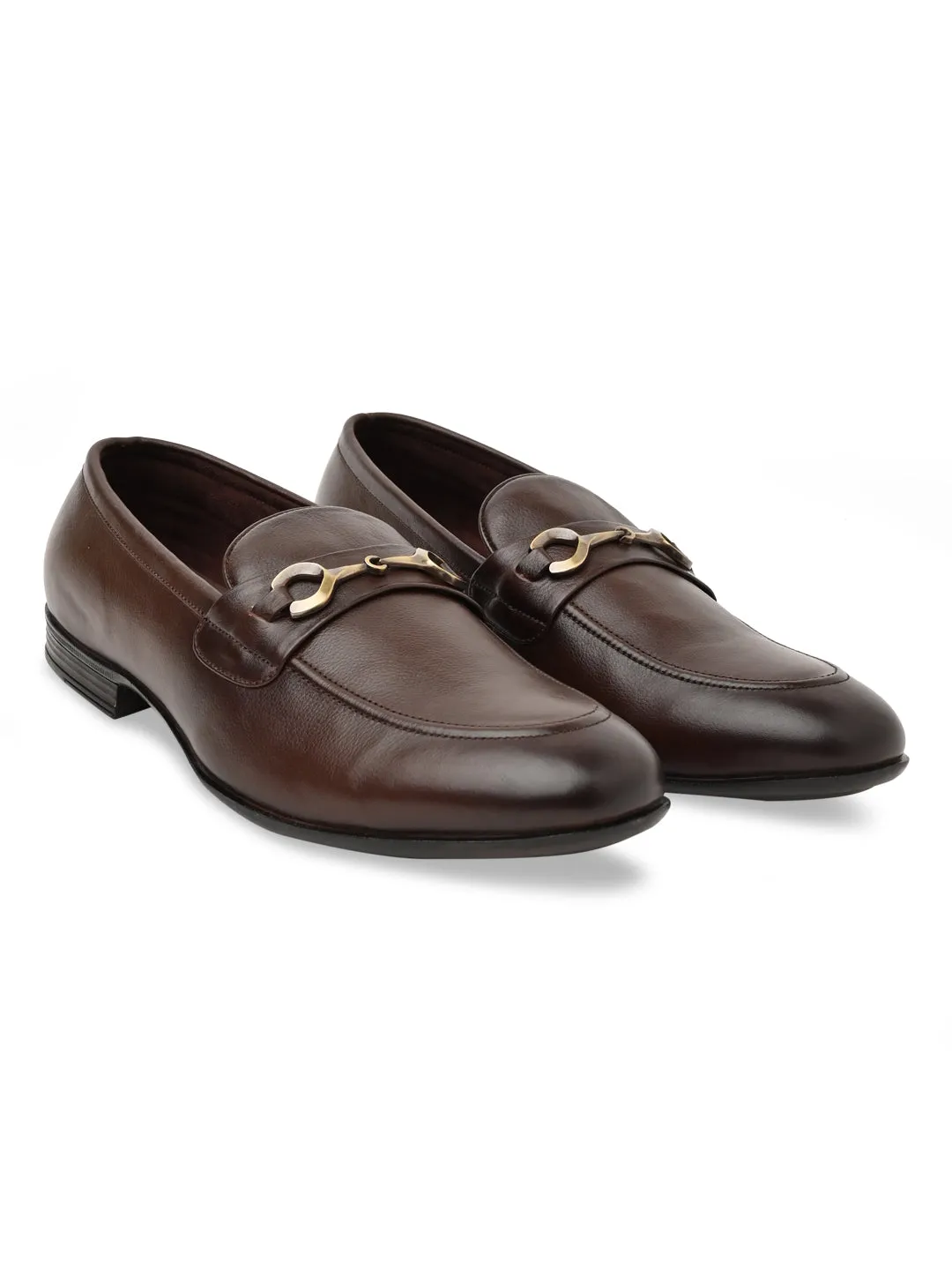 Regal Brown Men Leather Buckled Slip Ons Classic Slip-on Shoe