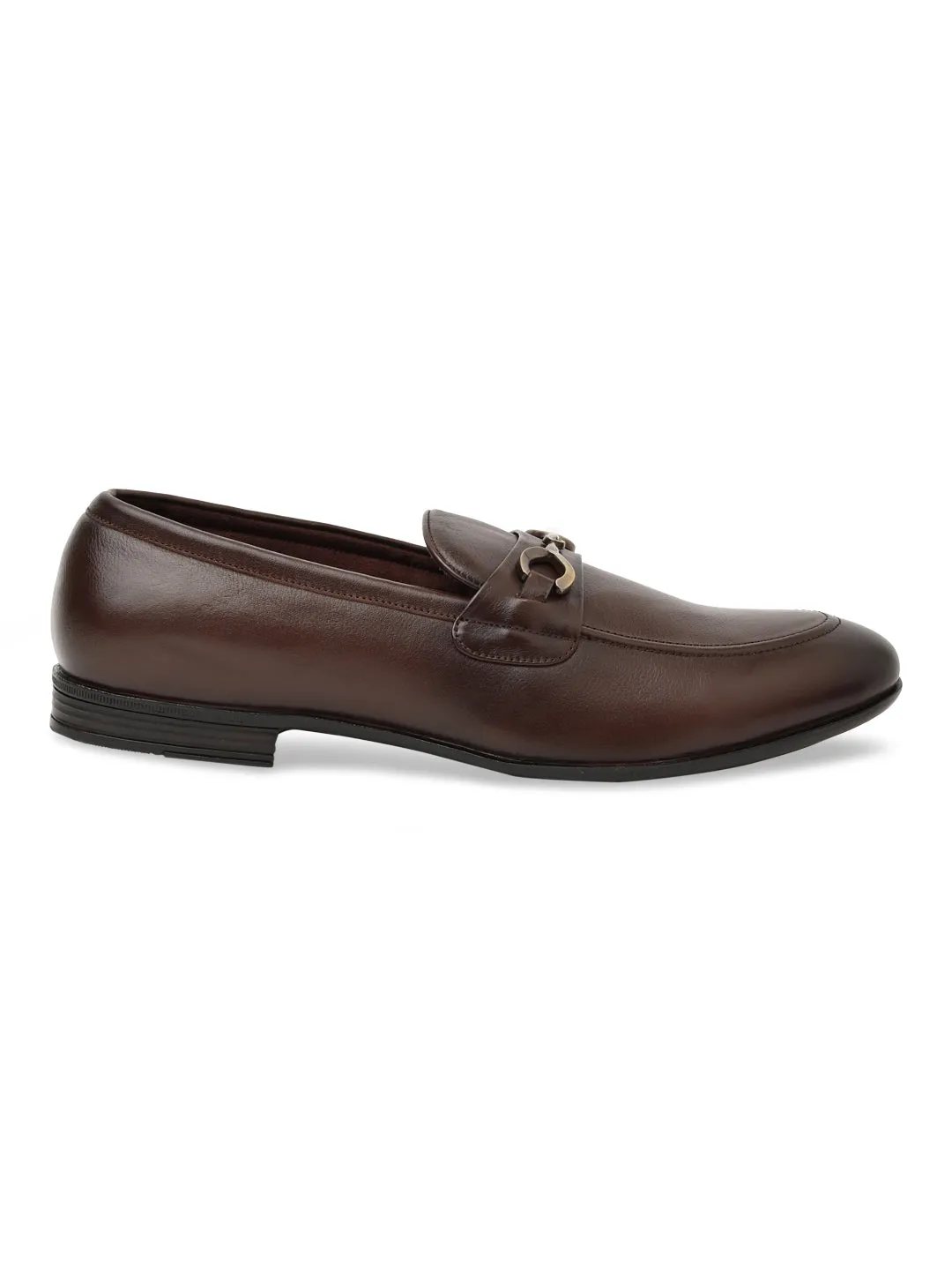 Madison Slip Ons Regal Brown Men Leather Buckled Slip Ons