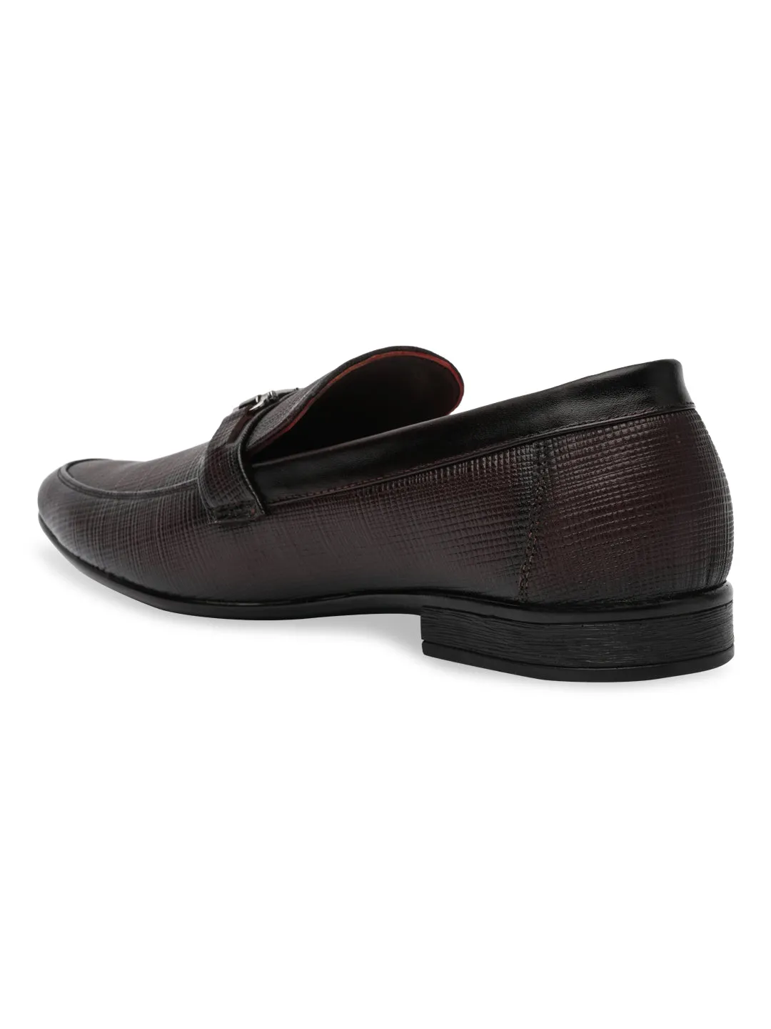 Regal Brown Mens Textured Leather Buckled Slip Ons Work Slip-ons