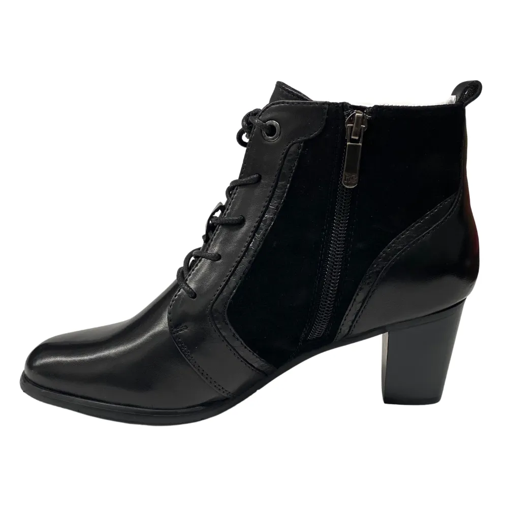 Cow Skin Cowboy Boots Regarde Le Ciel Sonia 140 Black Glove Leather Bootie (Women's)