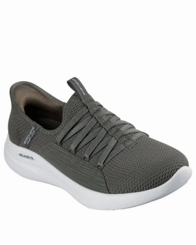 RELAXED FIT: SPORT - BALLET CHIC - OLIVE Peep Toe Shoes Flats