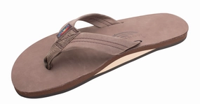 Rainbow Single Layer Leather Sandal-Expresso Swords Of Sandals