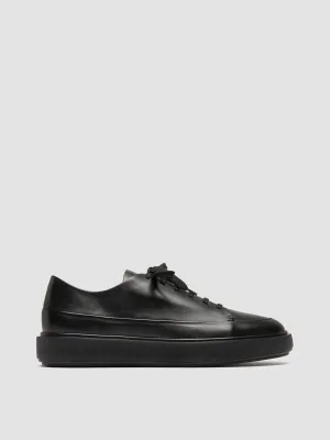 Weightlifting Sneakers RELEASE 001 - Black Leather Low Top Sneakers