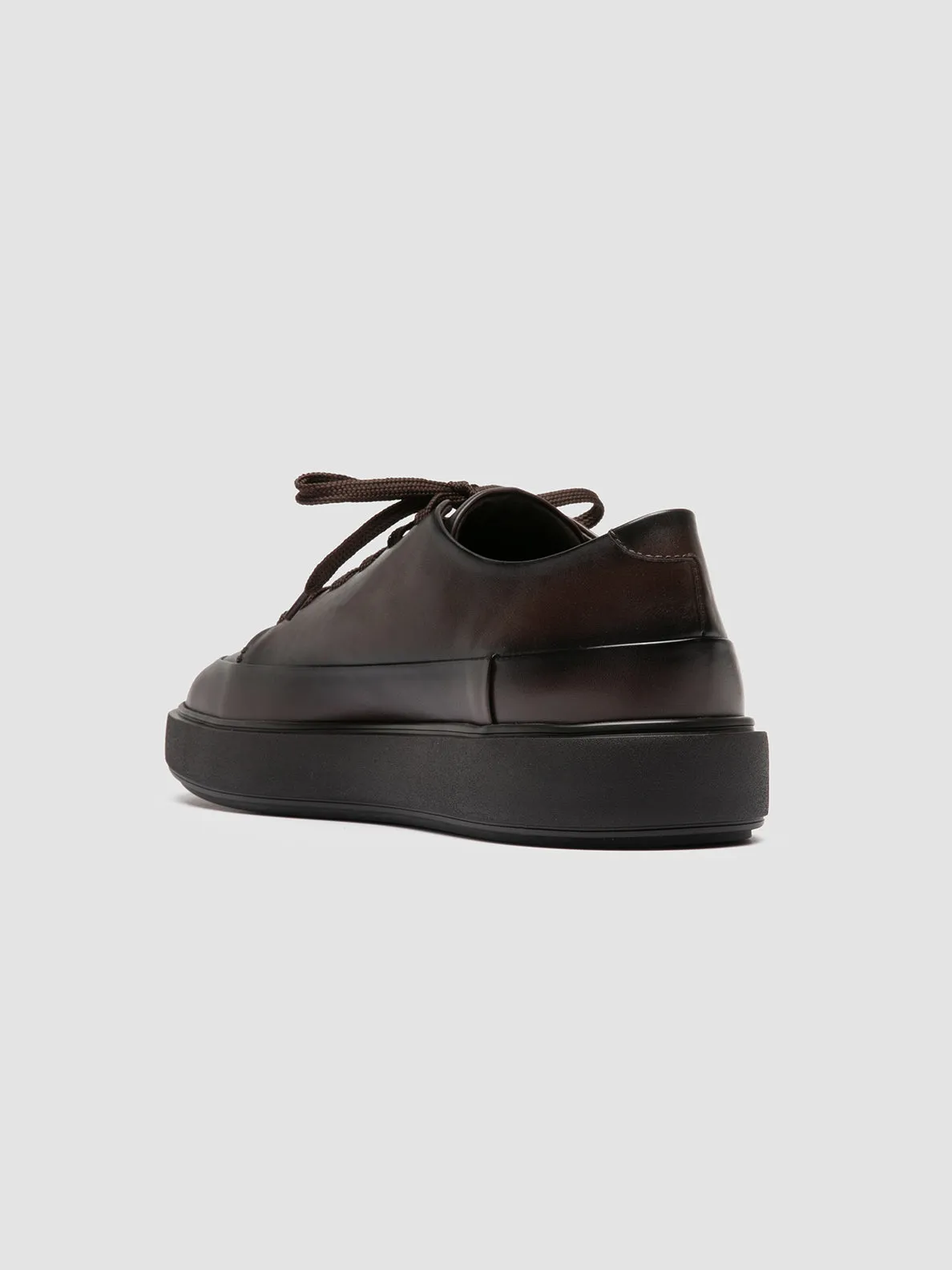 Sneakers Wedge Heel RELEASE 001 - Dark Brown Leather Sneakers