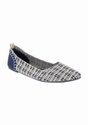 Flat 1950s Shoes LISSY - NAVY BONE