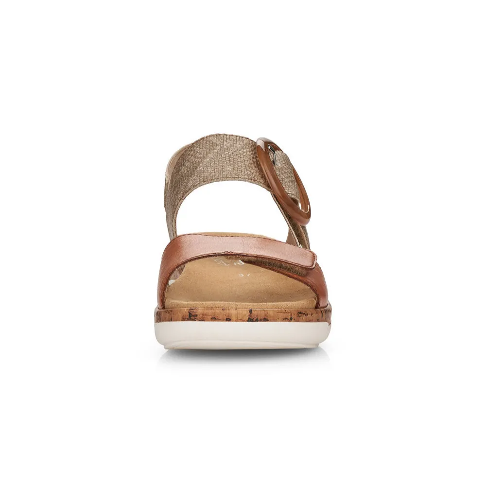 Last Minute Sandals Deals Remonte Jocelyn 53 Brown/Metallic Leather Sandal (Women's)