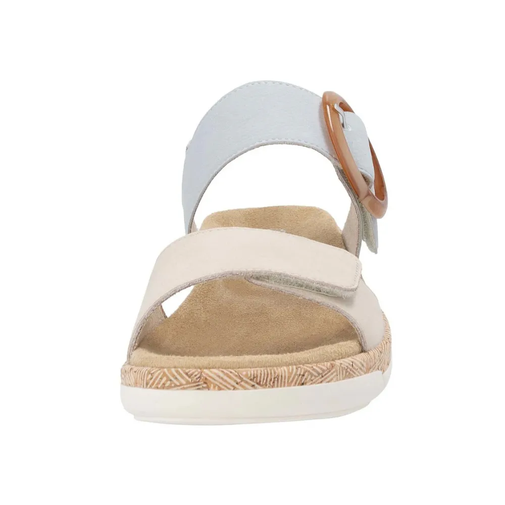 Supportive Sandals Remonte Jocelyn 53 Muschel/Blue Leather Sandal (Women's)