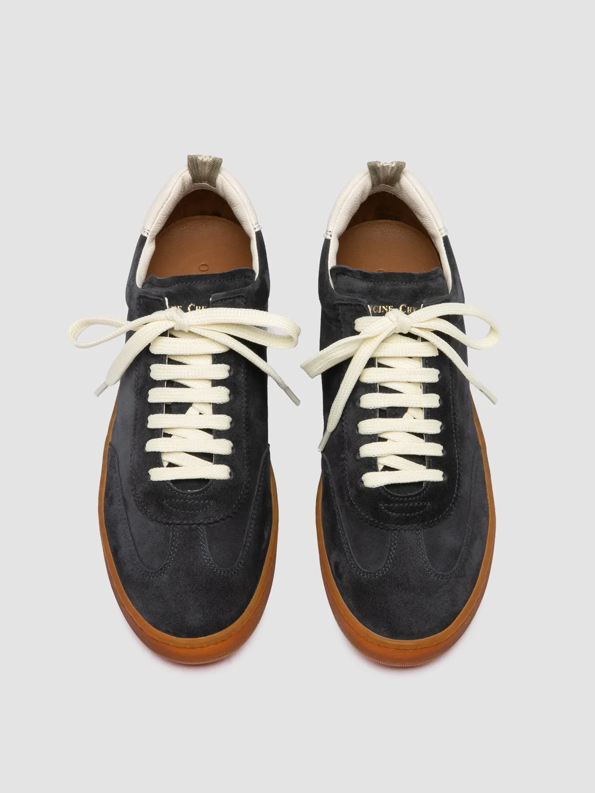 CHANCE 101 - Blue Leather and Suede Low Top Sneakers Different Ways To Tie Sneakers