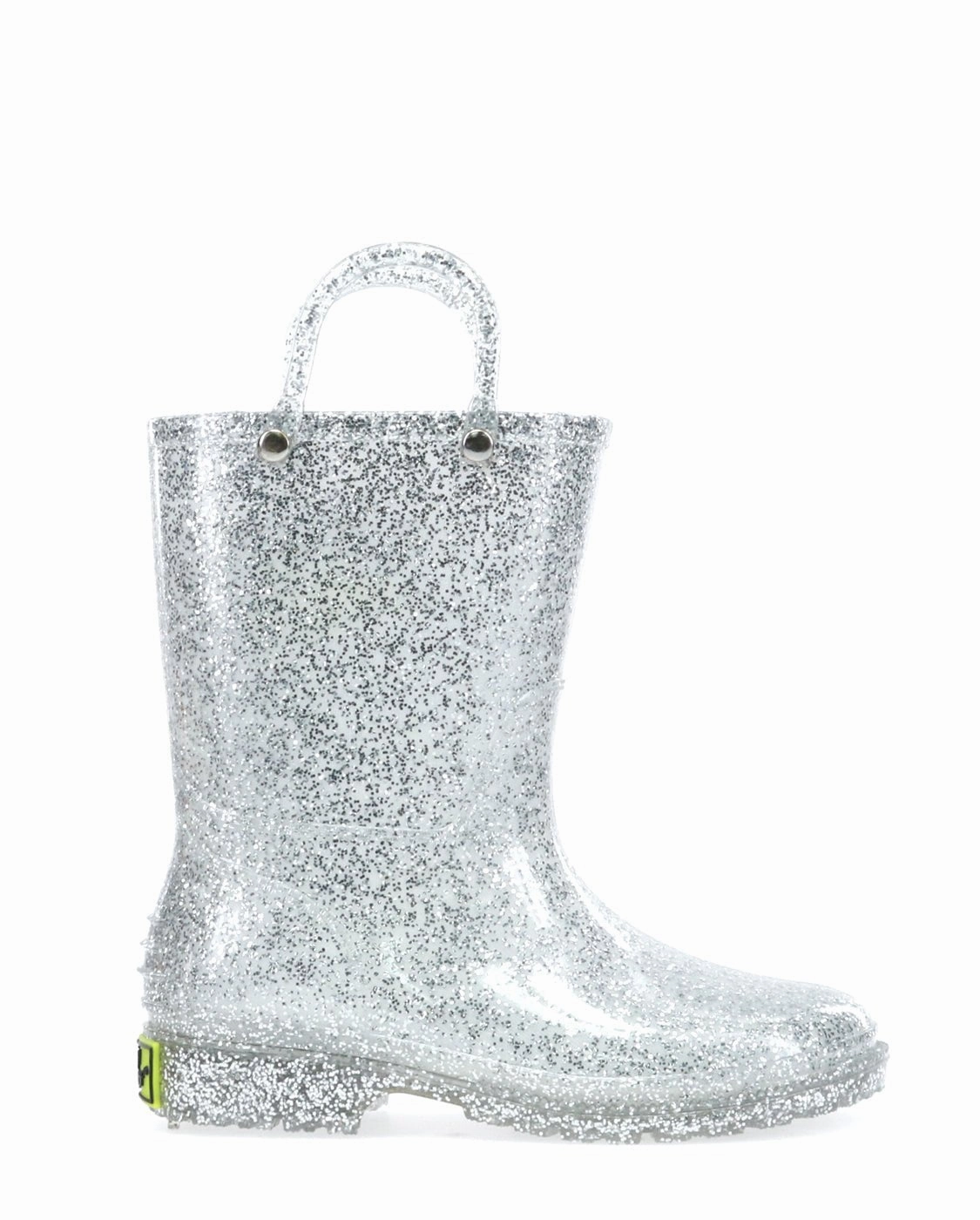 Knee High Boots And Dress Outfit Kids Glitter Rain Boot - Silver