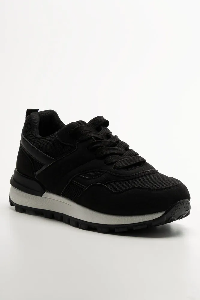 Good Shoes To Run Retro Trainers Black