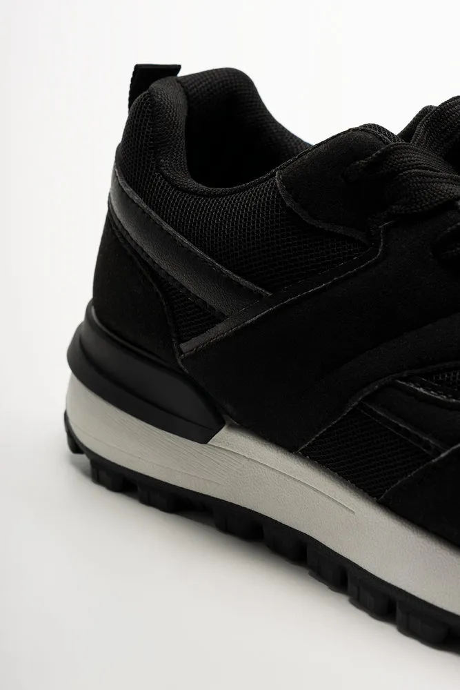 Running Shoes With Low Heel Drop Retro Trainers Black
