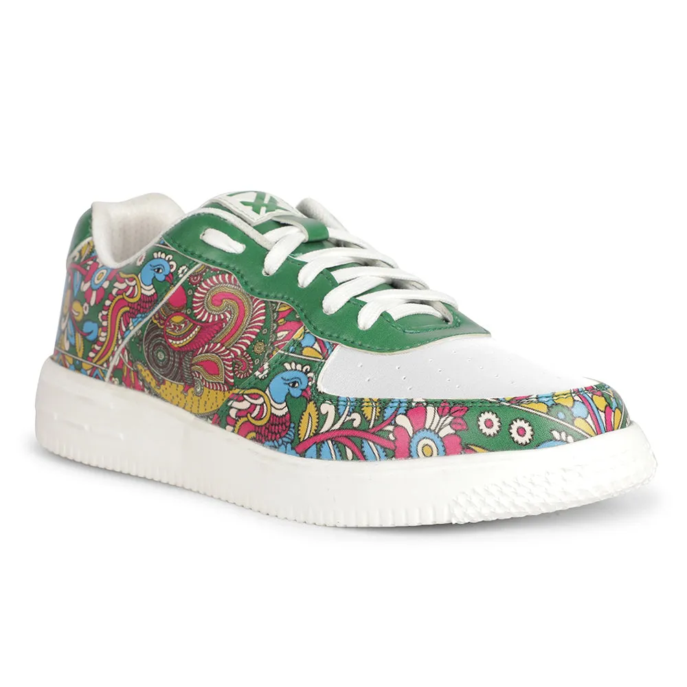 Sneakers Wash Leap7x Lacing White Kalamkari Printed Casual Sneakers For Women MJH-L06 By Liberty