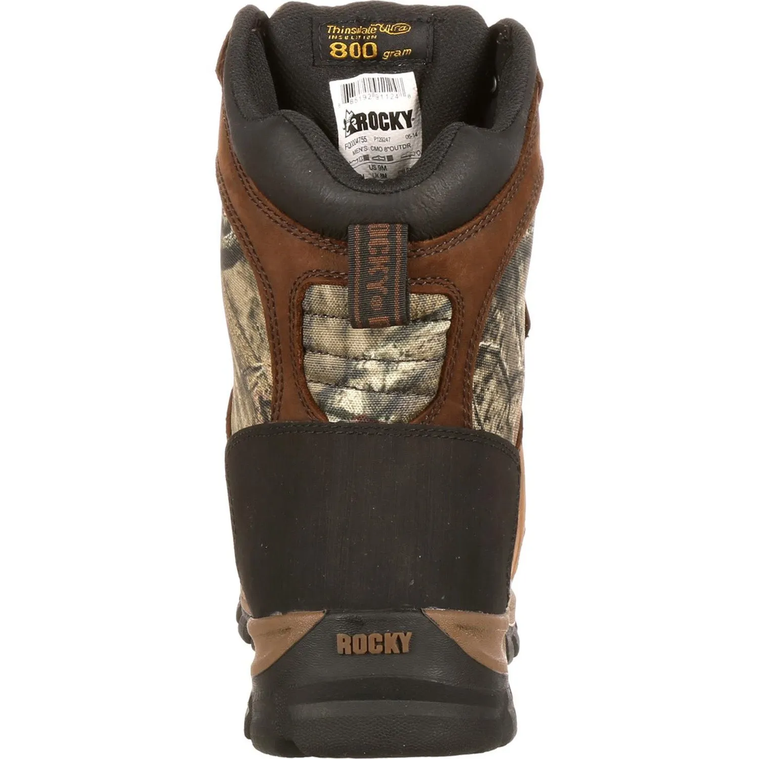 Rocky Mens Brown/MOBU Leather Core WP 800G Hunting Boots Ddv Training Shoes