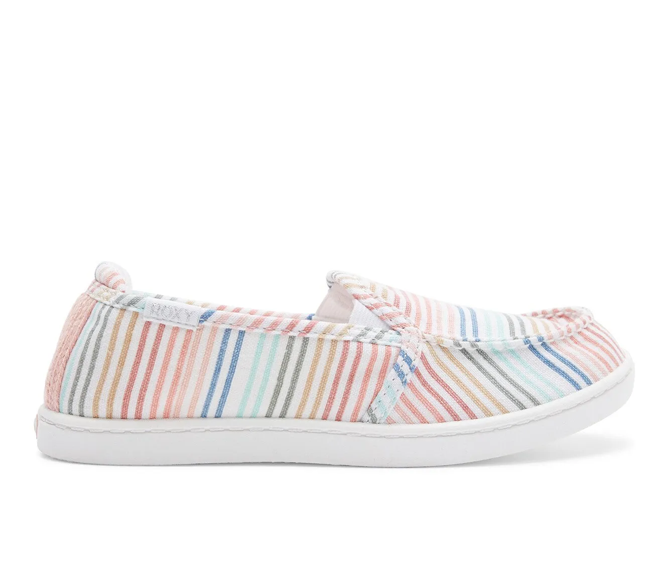 Mens Running Shoes Roxy Minnow Sneaker Girls  Multicolor Striped Slip On Casual Shoes JOBB076