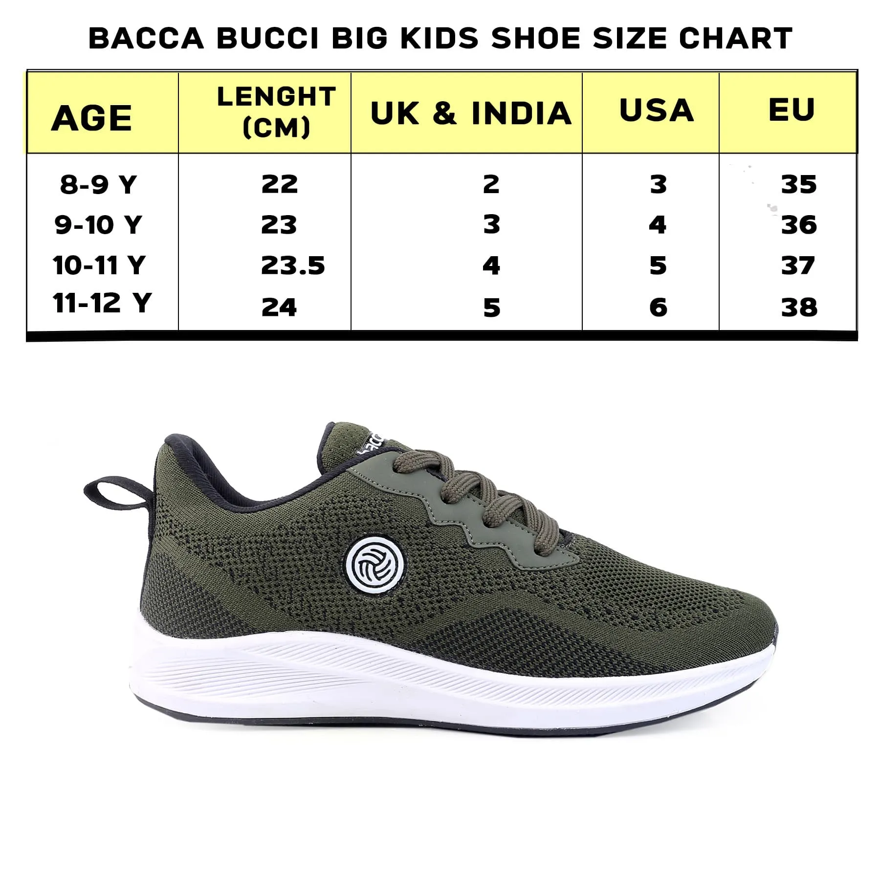 Bacca Bucci Boys or Girls Essential Knit Running Sports Shoe (Age: 8 year to 12 years) Shoes That Run Wide