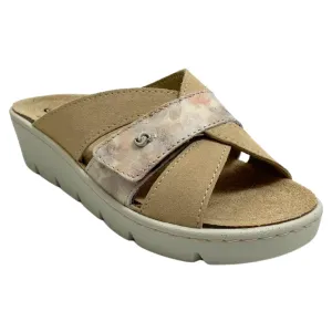 Sabatini Simona Beige Camoscio/Graffiti Sandal (Women's) Flip Flops Vs Sandals