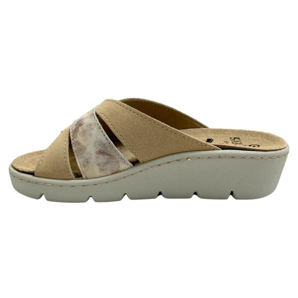 Sabatini Simona Beige Camoscio/Graffiti Sandal (Women's) Report Sandals