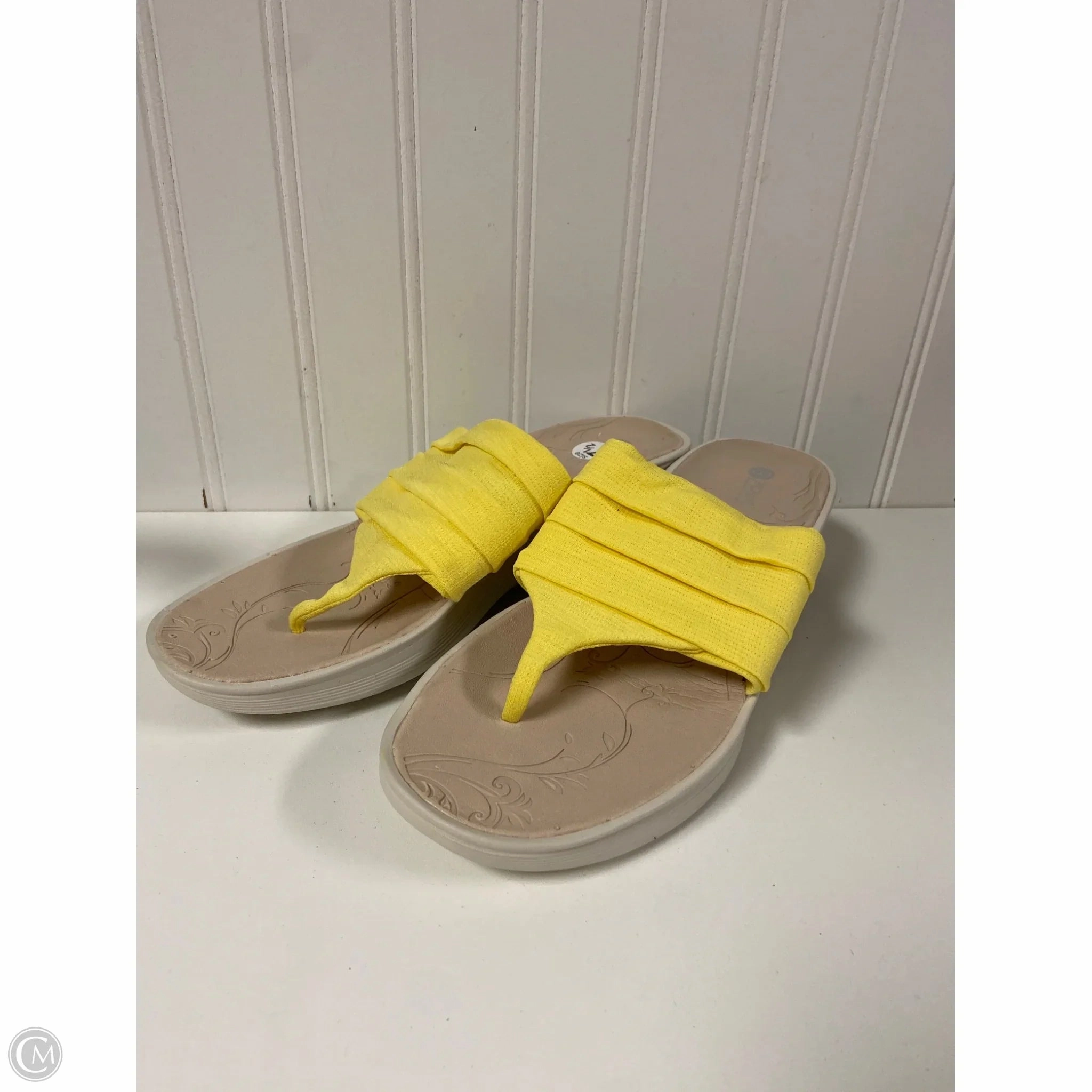 Brazilian Rubber Flip Flops Sandals Flip Flops By Bzees In Yellow, Size: 7.5