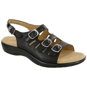 Doc Marten Flower Sandals SAS Mystic Sandal Black Leather (Women's)