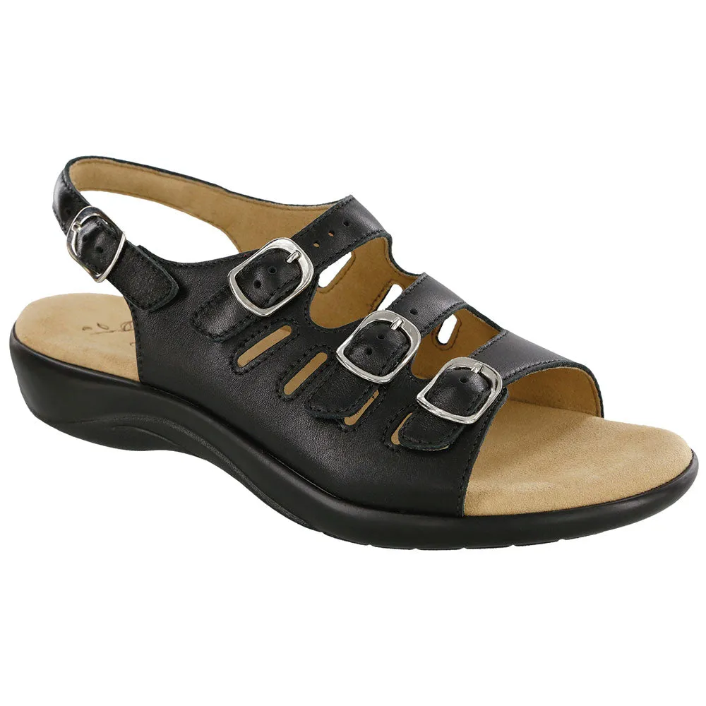 Sandals St Lucia Resort Reviews SAS Mystic Sandal Black Leather (Women's)