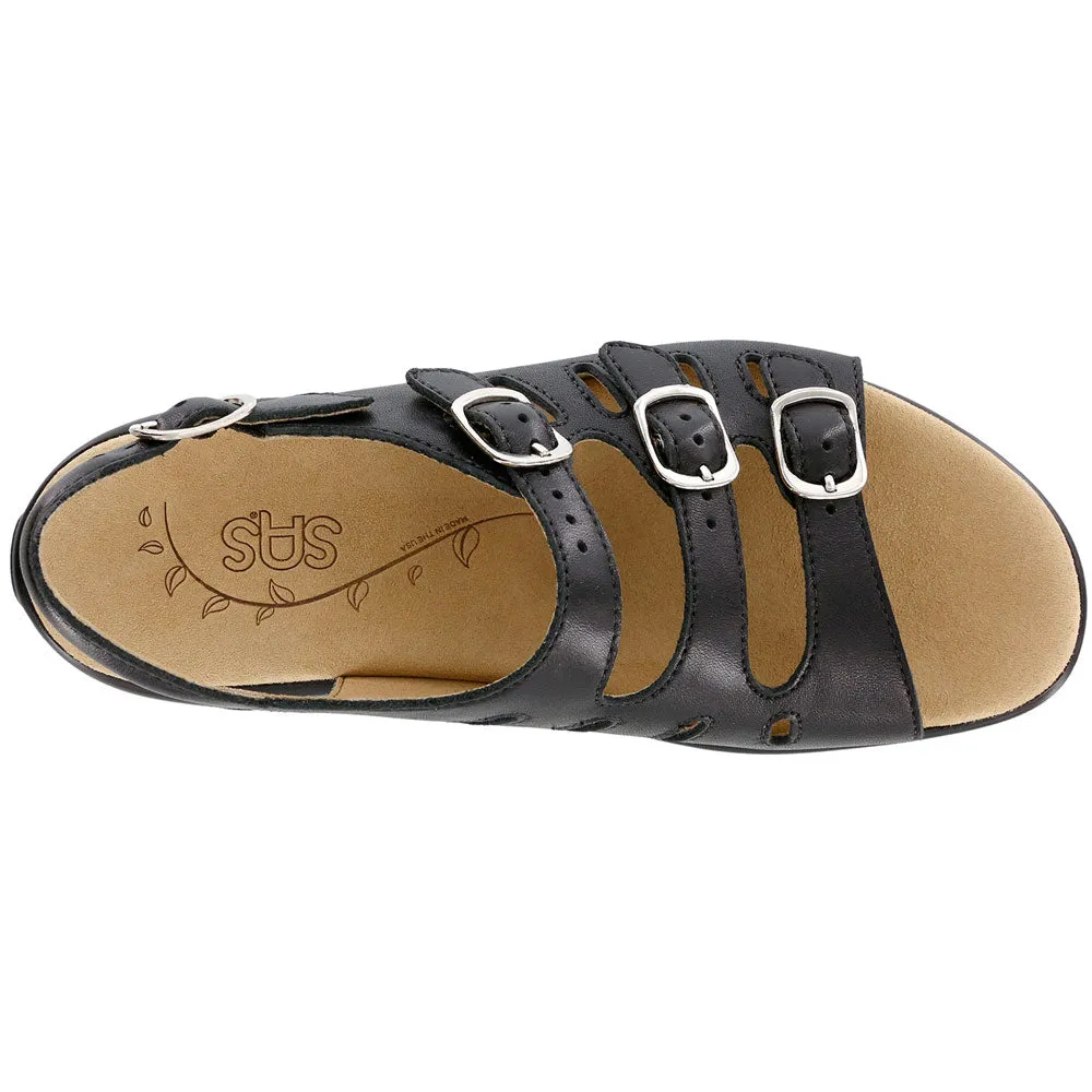 Barbados Address SAS Mystic Sandal Black Leather (Women's)