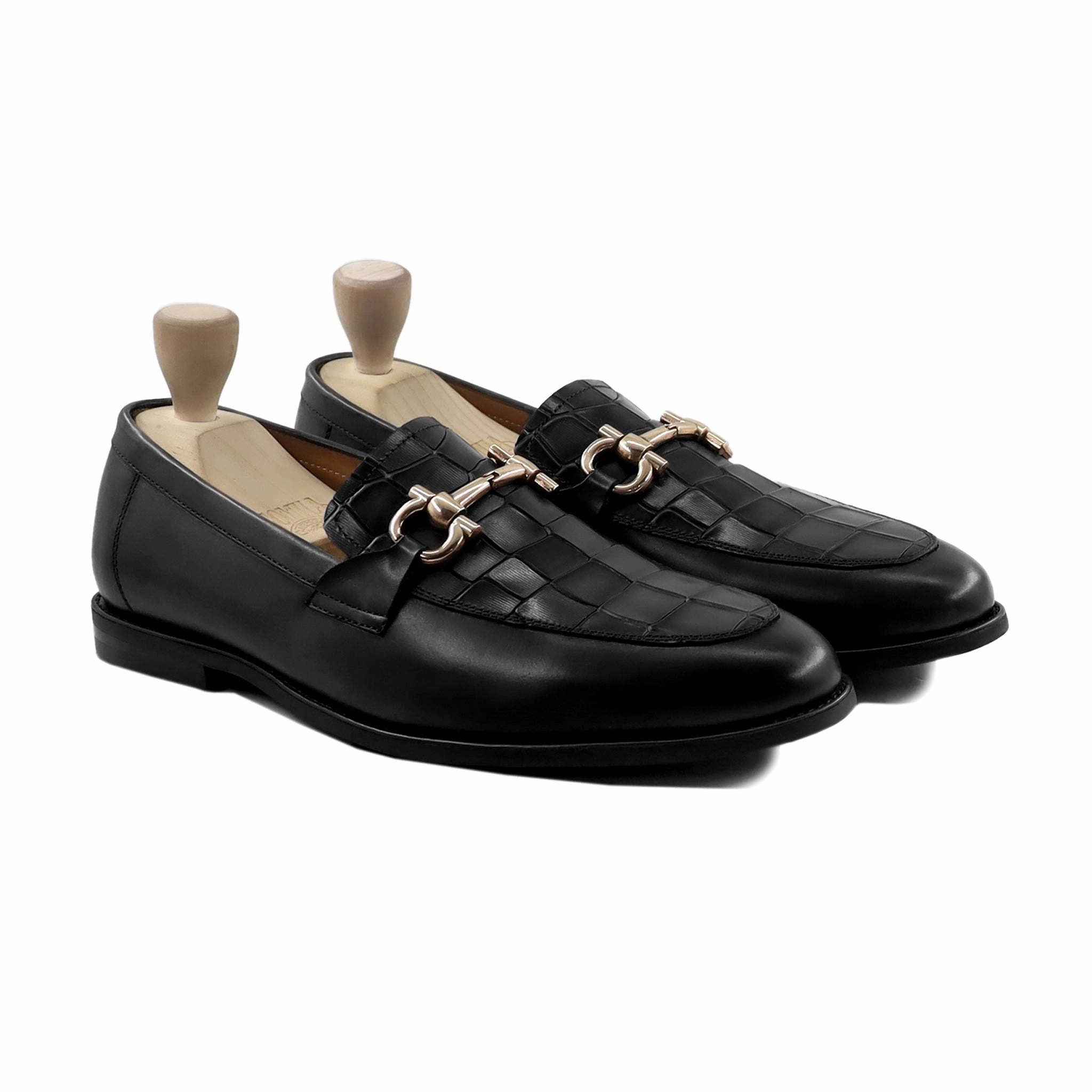 Wide Toe Loafers Scott - Men's Black Calf Leather Loafer