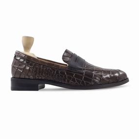 Loafers On Sale Lainey - Men's Dark Brown Calf and Pebble Grain Leather Loafer