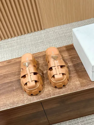 SE1599 Prada Monolith Rubber Mules / Size5-10 Buffalo Sandals