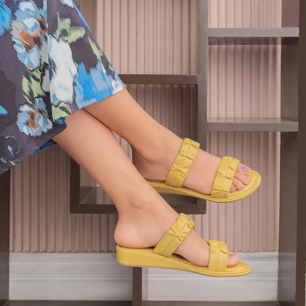 Tresmode Belo Green Women's Casual Small Wedge Sandals Thick High Heels