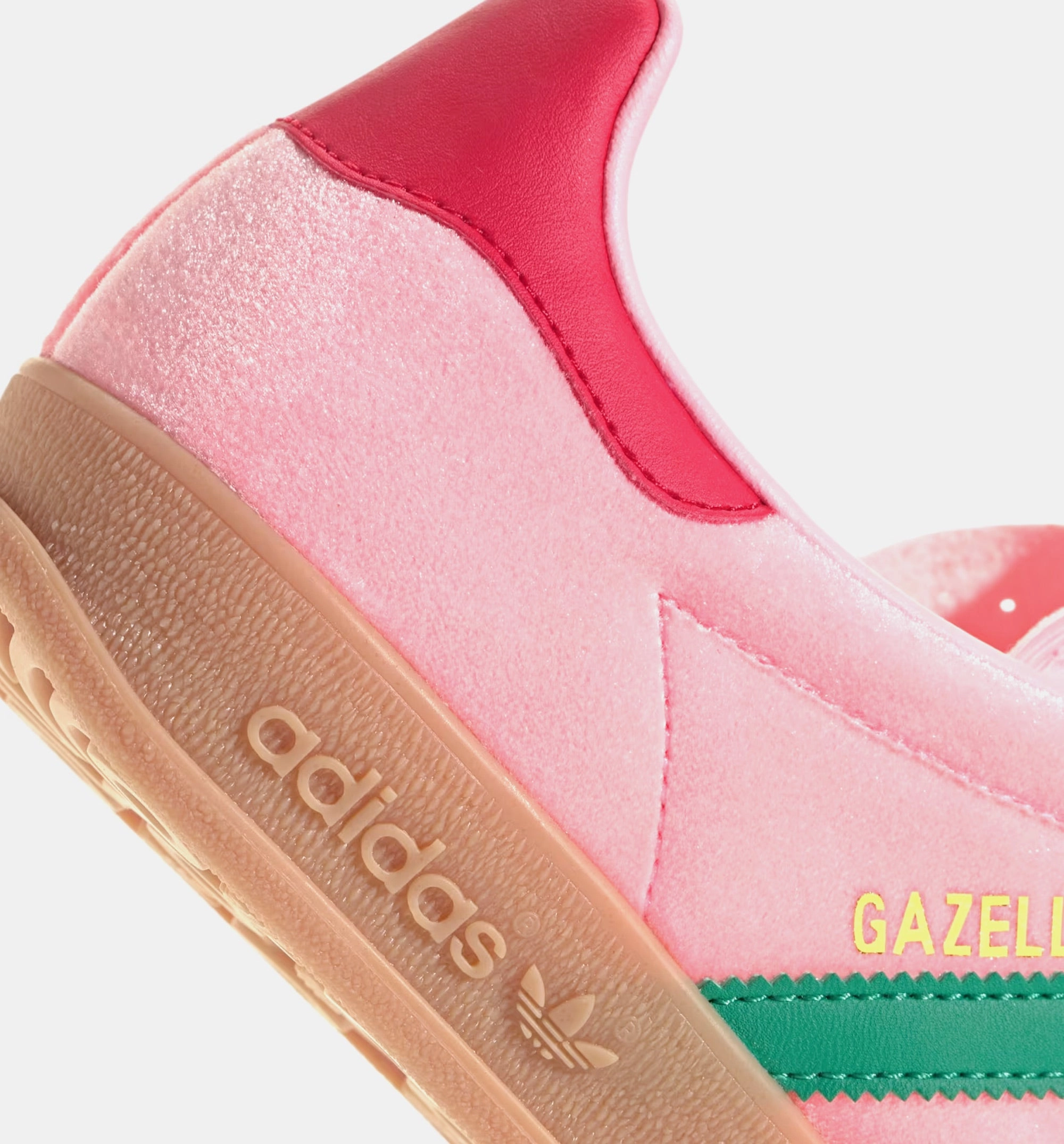 Gazelle Indoor Womens Lifestyle Shoe - Court Green/Glow Pink/Gum Classic Trainer Shoes