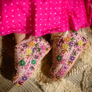 Colourful Sneaker Platform Wedges - Customized Sneakers I Navaratri Edition Punk High Heels