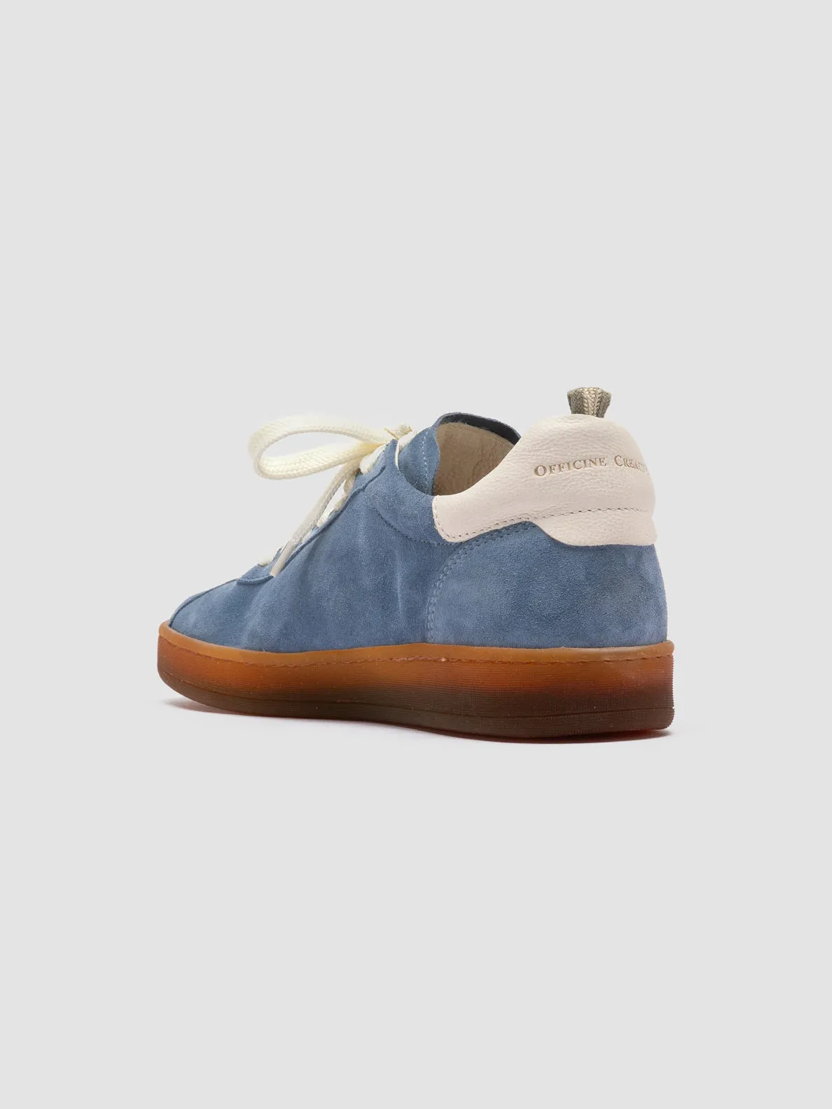 DESTINY 101 - Blue Leather and Suede Low Top Sneakers Made In America Sneakers