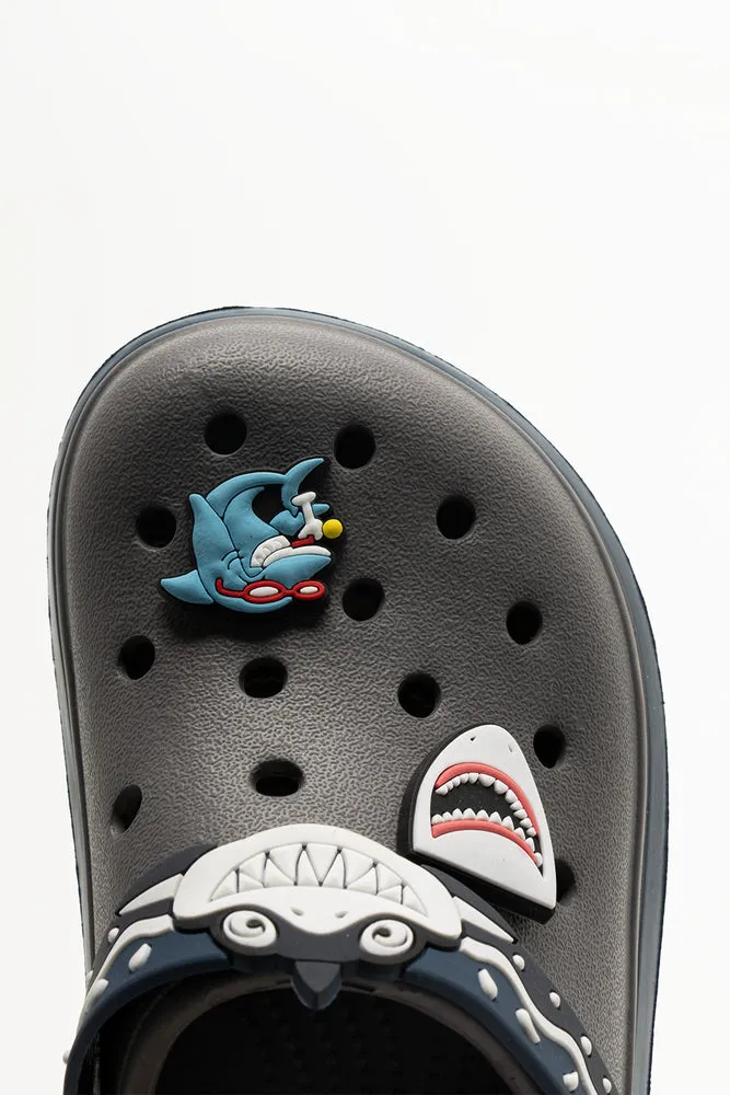 Trail Running Shoes High Top Shark Clogs Dark Grey