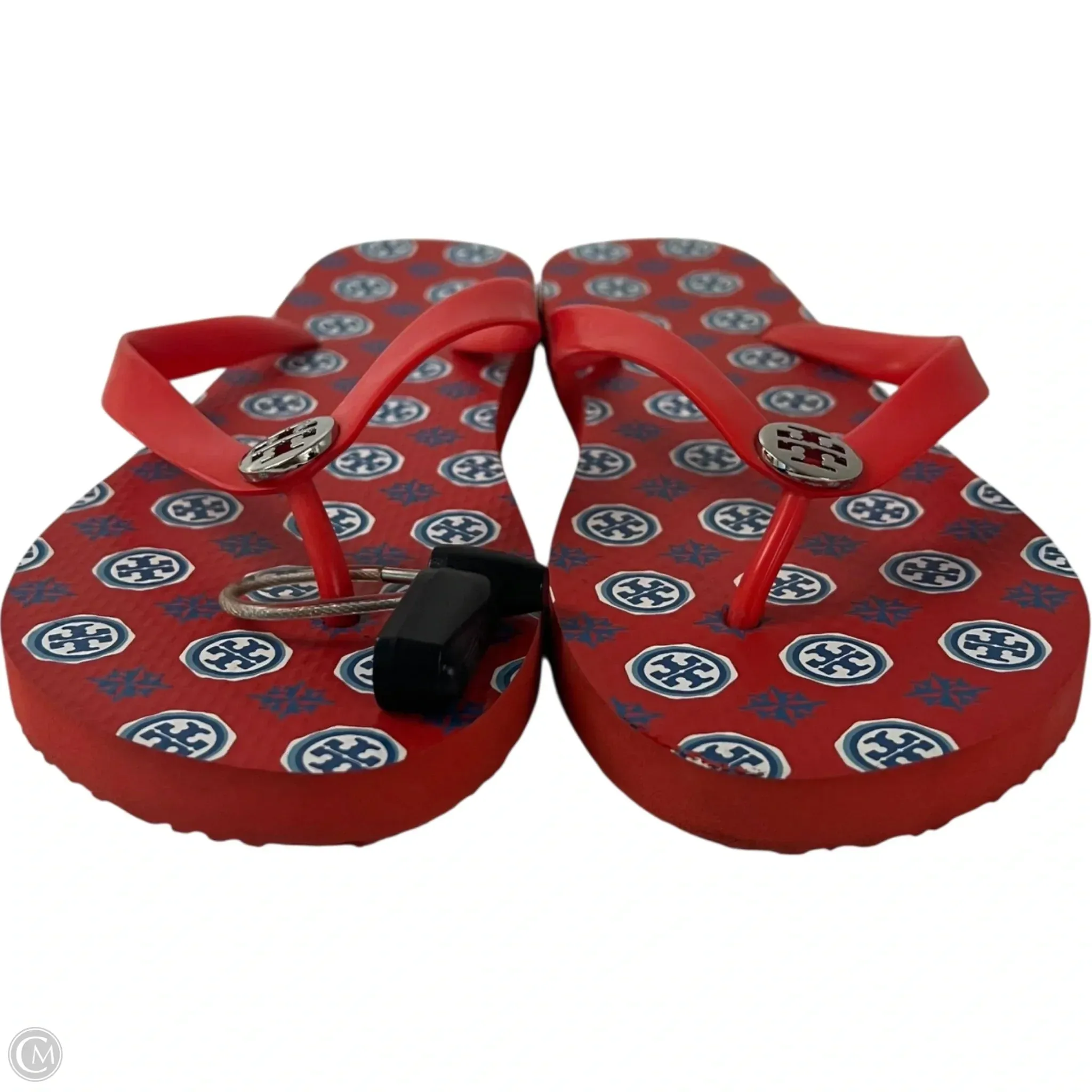Sandals Designer By Tory Burch In Red, Size: 10 Waves Flip Flops