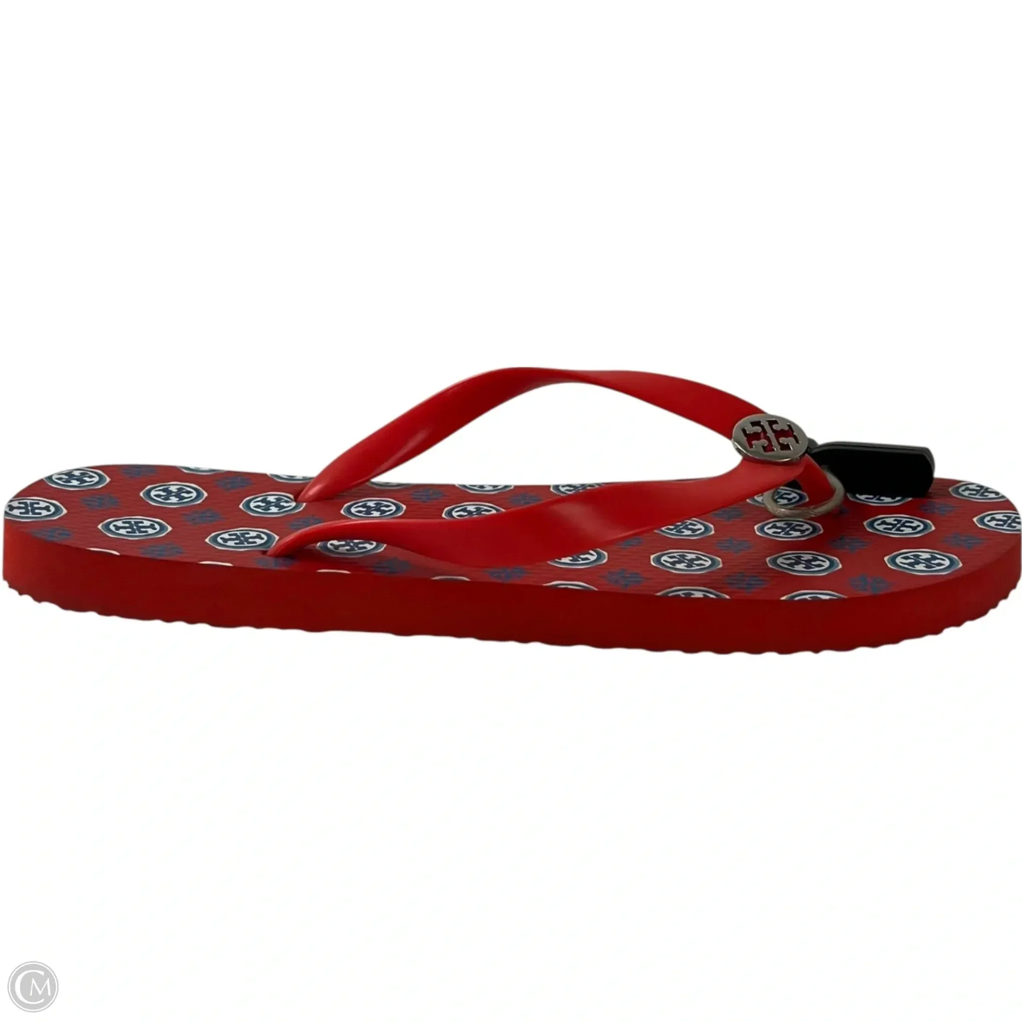 Sandals Designer By Tory Burch In Red, Size: 10 Flip Flops With Drain Holes