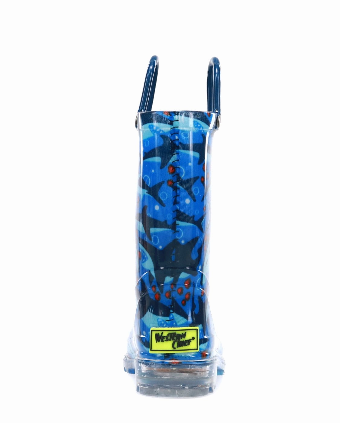 Kids Shark Chase Lighted Rain Boot - Blue Footy Boots