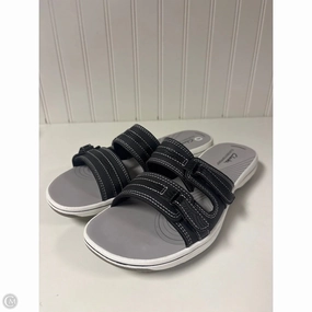 Sandals Flip Flops By Clarks In Black & Grey, Size: 9 Fly Flip Flops