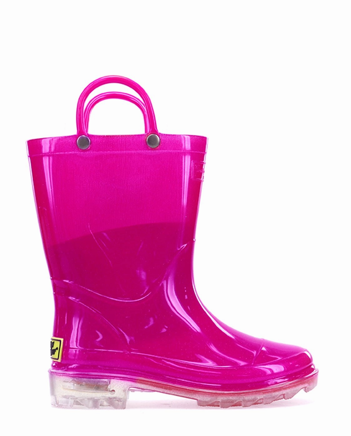 Fraulein Boots Kids Lighted Solid Rain Boot - Hot Pink