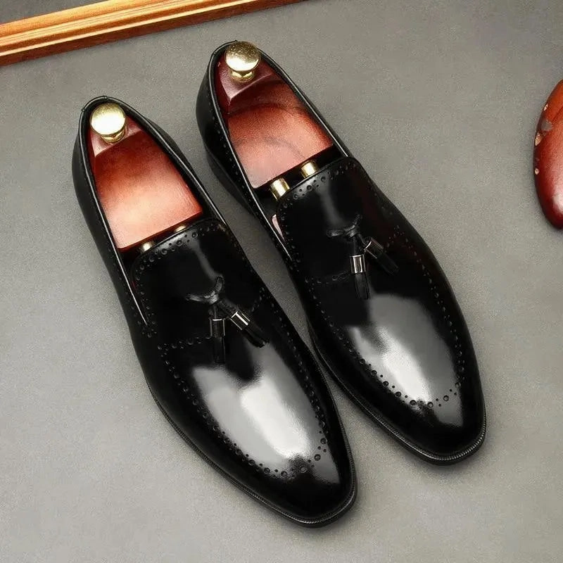 Silver Loafers Outfit Vincenzo Patent Leather Tassel Loafer Shoes For Men