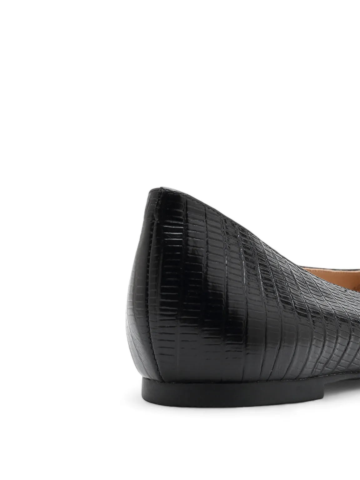 Signature ST Logo Textured Ballerina Flats Flat Feet High Heel Shoes