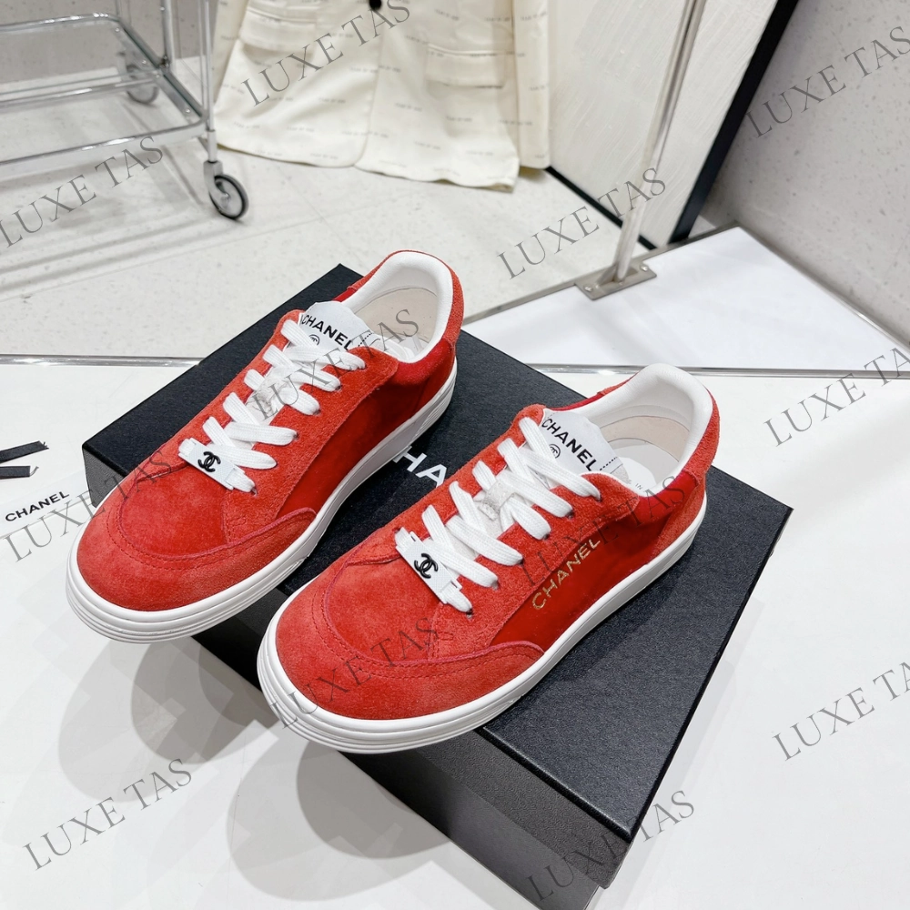 Sneakers Sale Online Suede Calfskin Red Sneakers Designer Sneakers for Women