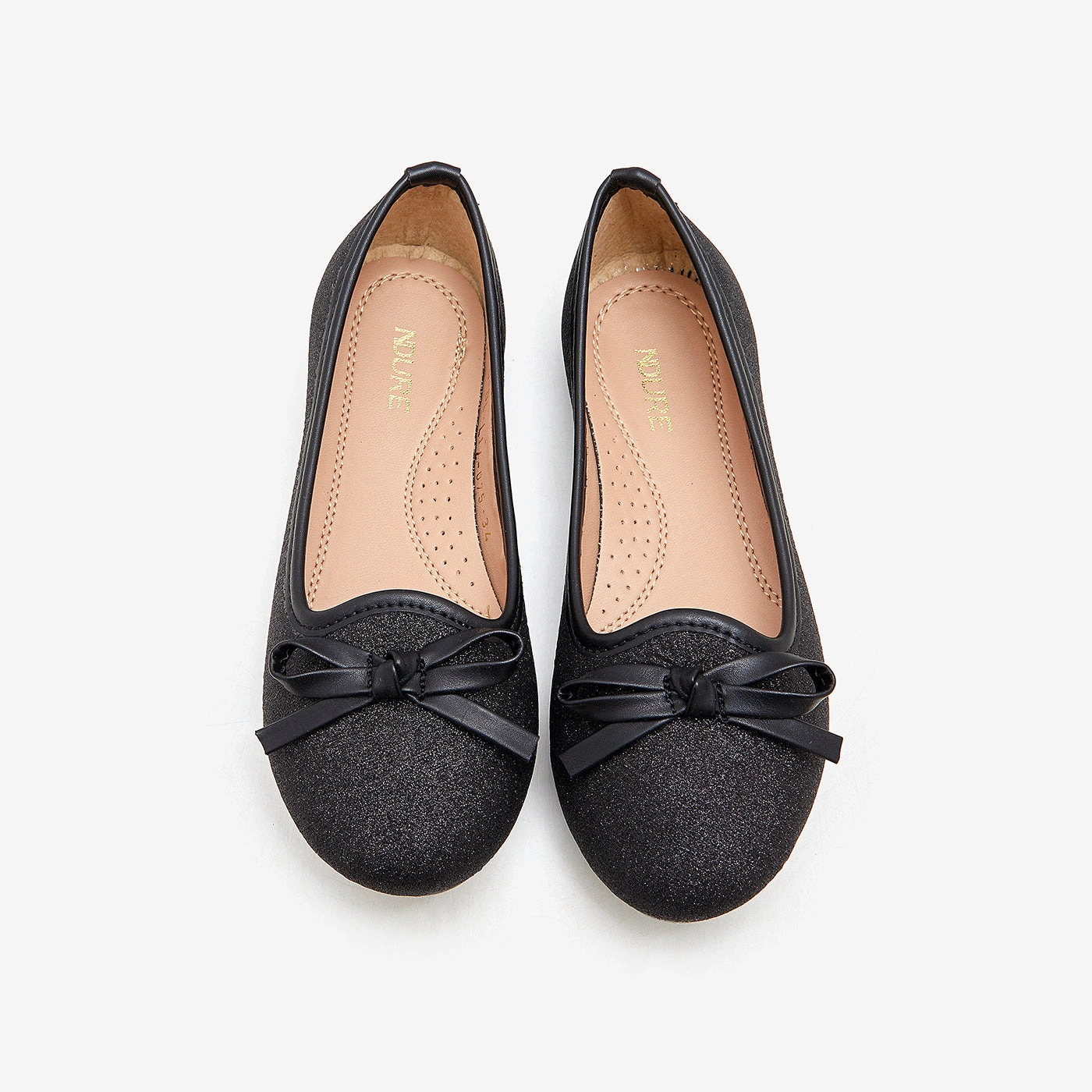 B Boy Sneakers Girls Ballets with Ribbon Bow