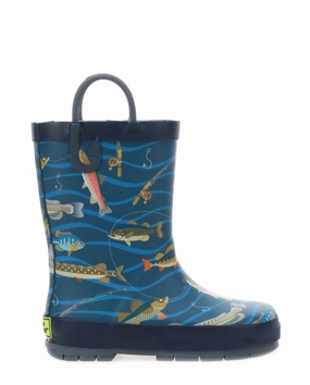 Macy Boots Kids Gone Fish'n Rain Boot - Navy